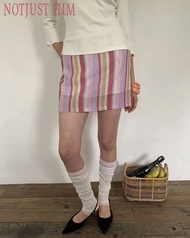 CASA PROJECTS - (Pre-Order) Berry pink striped midi skirt