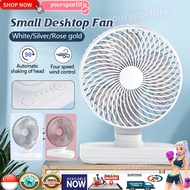 SG Seller Portable fan table fan desk Fan USB Rechargeable Fan strong wind /lasting/4 Speed/Auto Rot