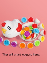 6入組混色搭配雞蛋創意蛋形塑膠識別學習玩具適用於兒童