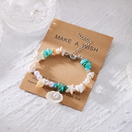 Fashion Natural Stone Shell Starfish Conch Crystal Pearl Bracelet Adjustable Bangle Women Lucky Jewe