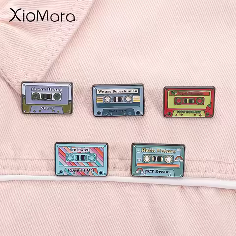 South Korean Boy Group Enamel Pins Hot Sauce NCT Dream Music Albums Retro Tape Brooches Lapel Badge 