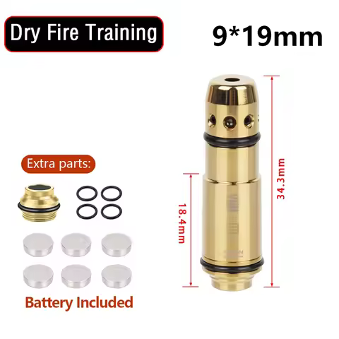 Tactical 9mm/380ACP/38SPL/40S&W/223Rem/45ACP/7.62x39 Red Dot Laser Training Bullet Dry Fire Laser Tr
