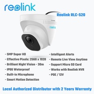 Reolink RLC-520 - 5MP IP66 Waterproof Security Turret POE IP Camera with Audio & Micro SD Card Slot
