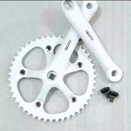 White Fixie Bike Crank / Crank Set PRO 46T Fixie Bike TAIWAN