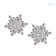 cozy Rotatable Sound Device Clip Rhinestones Snowflakes Embellishment Pair for FreeClip