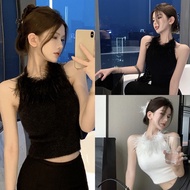 Women's Tank Top Halter Neck Casual Backless Mink Sexy Plush
