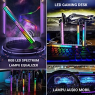 led bar lampu equalizer audio spectrum sensor suara RGB strip untuk hias meja gamers mobil speaker