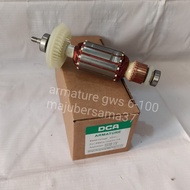 Armature gerinda gws6-100 angker mesin gerinda bosch angker gws 6-100 DCA ORIGINAL