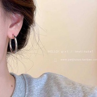Korean Simple Plain Hoop Earrings Female 2025 Hoop Earrings Light Luxury High-End Fashion Hoop Earri