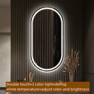 Bathroom Intelligent Mirror Backlit Mirror Time and Temperature Function 3-color Adjustable Lighting