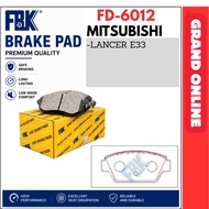 FBK BRAKE PAD REAR FD-6012 MTSUBISHI LANCER E33