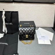 Chanel coco mini cf  22K新款菱格紋小羊皮金柱調節扣方胖子