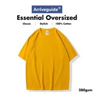 Arrive Guide 280gsm Unisex Oversized Plain Tshirt / Baju Oversize Tee / Tshirt Oversized - Ginko Yel