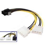 Dual 4pin + 4pin 3+3 wire Molex IDE Male to 8 Pin 8pin Female 14cm Power Supply Cable Adapter Connec