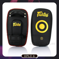 Fairtex แฟร์เท็กซ์ เป้าเตะ สีดำ-ทอง Curved Kick Pads KPLC6 Black Gold Micro fiber Muay Thai Boxing E