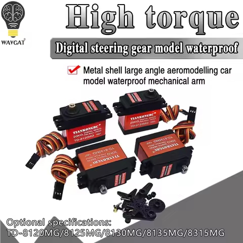 TD-8120MG TD-8125MG Waterproof Metal Gear Digital Servo with 20 25 30KG Torque 180Angle for RC Remot