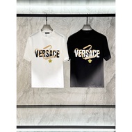 T-shirt lelaki dan wanita Versace/versace, T-shirt bercorak, T-shirt kasual, T-shirt sukan, T-shirt 