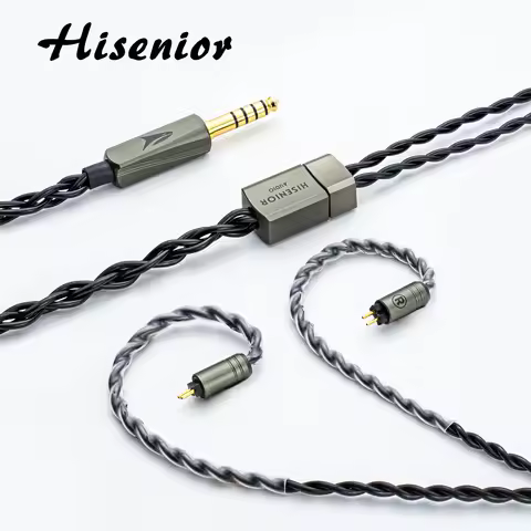 Hisenior Mega7 IEM Cable - Orca Premium 6N- UPOCC Copper Litz 4Wires 24AWG 4.4mm 2pin Cable