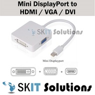 Mini DP DisplayPort Display Port Thunderbolt to HDMI+VGA+DVI Adapter Converter Cable fr MacBook iMac