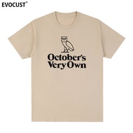 OVO X Drake CLB Tee Retro Owl Graphic 100% Premium Cotton Hip-Hop Loose Fit for American Street Styl