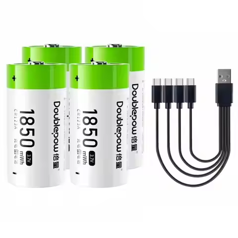 4pcs/lot 1850mWh CR123A rechargeable battery 3.7V lithium battery camera instrument USB battery tyep