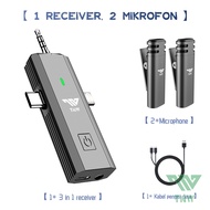 TNW-Y12 Microphone Wireless 3 IN 1 Dual Mikrofon Clip on Mic bluetooth Tanpa kapel Microphone youtuber suara jernih  mic wireless original  Untuk Tiktok Live Vlog