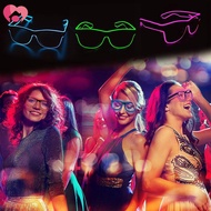 LED Glasses Eyes-Friendly EL Wire LED Glasses Eye-Catching Rave Glasses Battery Powered LED Light up