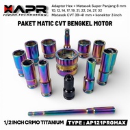 APR AP121PROMAX TITANIUM CR MO 1/ 2 INCH CVT SHOCK WRENCH PACKAGE RECOMMENDED FOR MOTORCYCLE AND CAR
