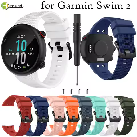 Replacement Watch Strap band for Garmin Swim 2 / Forerunner 45 soft Silicone Smart Wristbands Correa