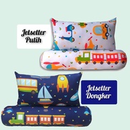 Children's Pillow and Bolster Set with Train Motif Jetsetter/ for Toddlers - 8 Years Old