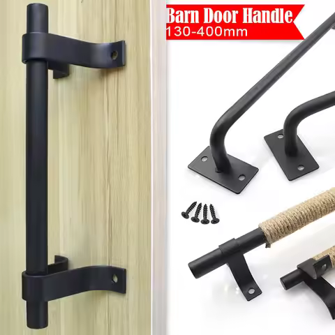 Black Barn Door Handle Kitchen Furniture Closet Warehouse Sliding Knob Simple Wooden Wardrobe Cabine
