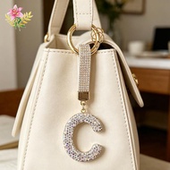 Women's Rhinestone Initial Letter Keychain