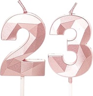 Birthday Candles for Cake, Number Candle in Rose Gold, Happy Birthday Candles, Cake Topper for Kids,
