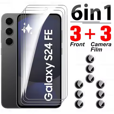For Samsung Galaxy S24 S25 FE Glass 6in1 Tempered Glass Camera Film On S25FE S24FE SamsungS25FE Sams
