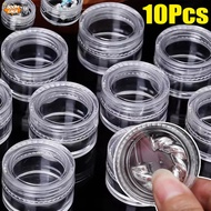 3/7/10g Clear Plastic Cosmetic Jars with Lids Round Pigment Food Sample Empty Box Stackable Jewelry 