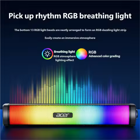 Acer RGB Subwoofer Soundbar 3D Home Surround Speaker USB Bluetooth Dual Mode Speaker Stereo for PC M