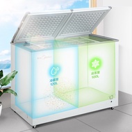 Dual temperature freezer 🍦 Pembeku suhu bergandaMidea/美的BCD-220VM(E)冰柜冷藏冷冻小冰箱双温家用大容量冷柜