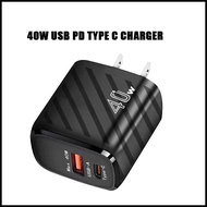 USB C Charger 40W Fast Charging Charger 2Ports Type C Mobile Phone Charger PD Power Adapter