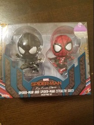 全新 hottoys cosbaby spiderman 黑蜘蛛 and 蜘蛛俠