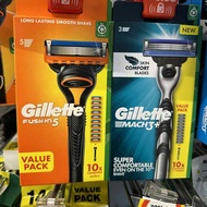 Gillette Fusion 5 and Mach 3+ Australian razors (1 handle + 10 blades) Gillette Mach 3 Gillette Fusi