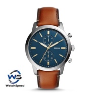 Fossil FS5279 Townsman Chronograph Blue Dial Brown Leather Men's Watch