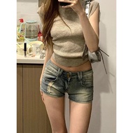 [Miss Dong] Denim Shorts American Retro a-Line Shorts Hot Girl Shorts Sports Shorts Women's Home Sho