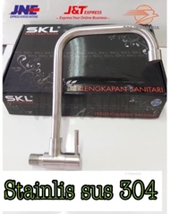KRAN DAPUR BAHAN STAINLESS SUS 304 ANTI KARAT/ KERAN ANGSA ASLI STANLIS SUS 304 UKURAN 1/2 INCH KERA