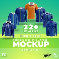 Editable Mockup Bundle Pack - Premium Realistic Apparel Jersey T-shirt Muslimah (Photoshop PSD - High Quality)
