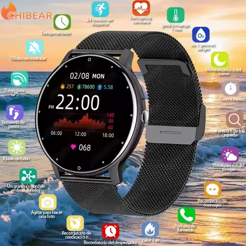 ZL02 Men Smart Watch Full Touch Screen Sport Fitness Tracker IP68 Waterproof Bluetooth Call Smartwat