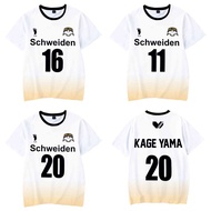 Anime Haikyuu Schweiden Adlers MSBY Cosplay Quick-Dry Casual Short Sleeve Jersey T-Shirt for Men Wom