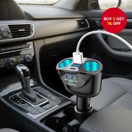 66W,USB-C,2-5,QC3.0,。  66W Pengecas Kereta Pantas dengan Dual USB-C 2-5 Port QC3.0 Penunjuk Digital