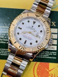 🧺洗衣街店🧺🌈🌈新返貨啦🌈🌈💳連出世卡💳💛🤍Vintage Rolex Yacht-Master 16623🤍💛原裝白色面💛連原裝Rolex金鋼板帶💜KCB1699（旺角洗衣街店）