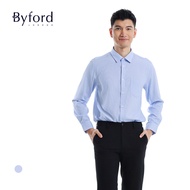Byford Tailored Fit Bamboo Fibre Plain Long Sleeve Shirt - 3525025B
