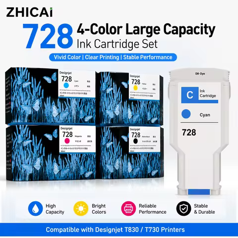 728 728XL Ink for HP Ink Cartridge Compatible for HP DesignJet T730 T830 Inkjet Printer F9K17A F9K16